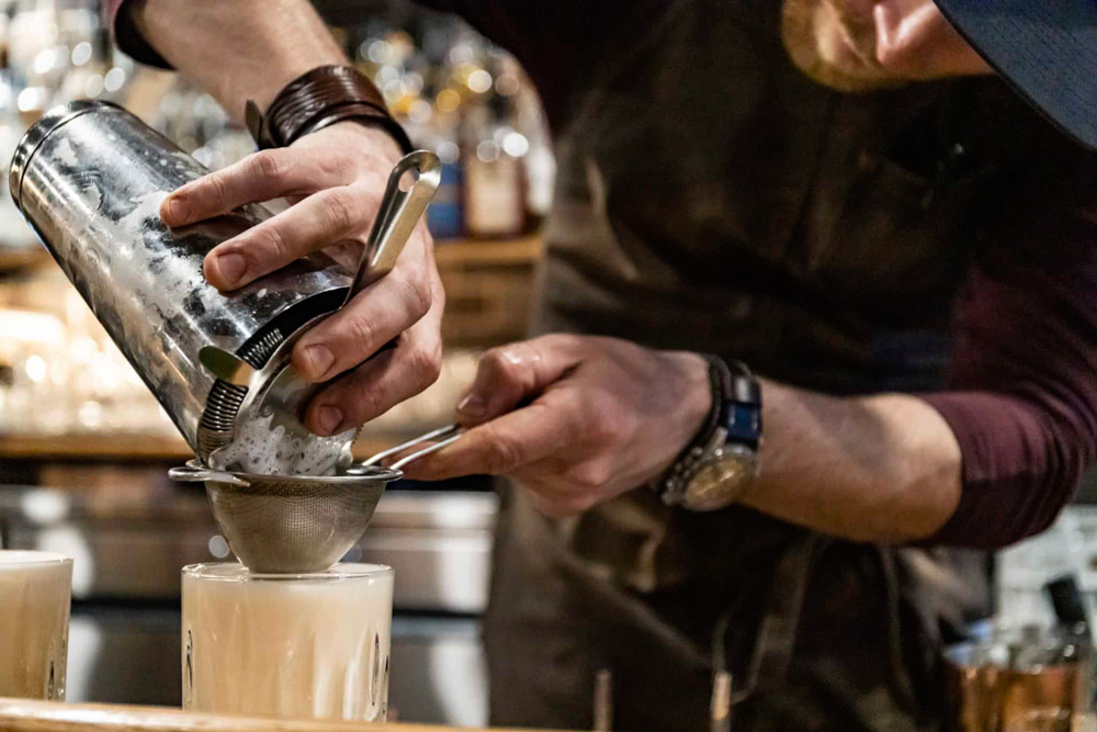 Crafting a cocktail at Monashee Spirits