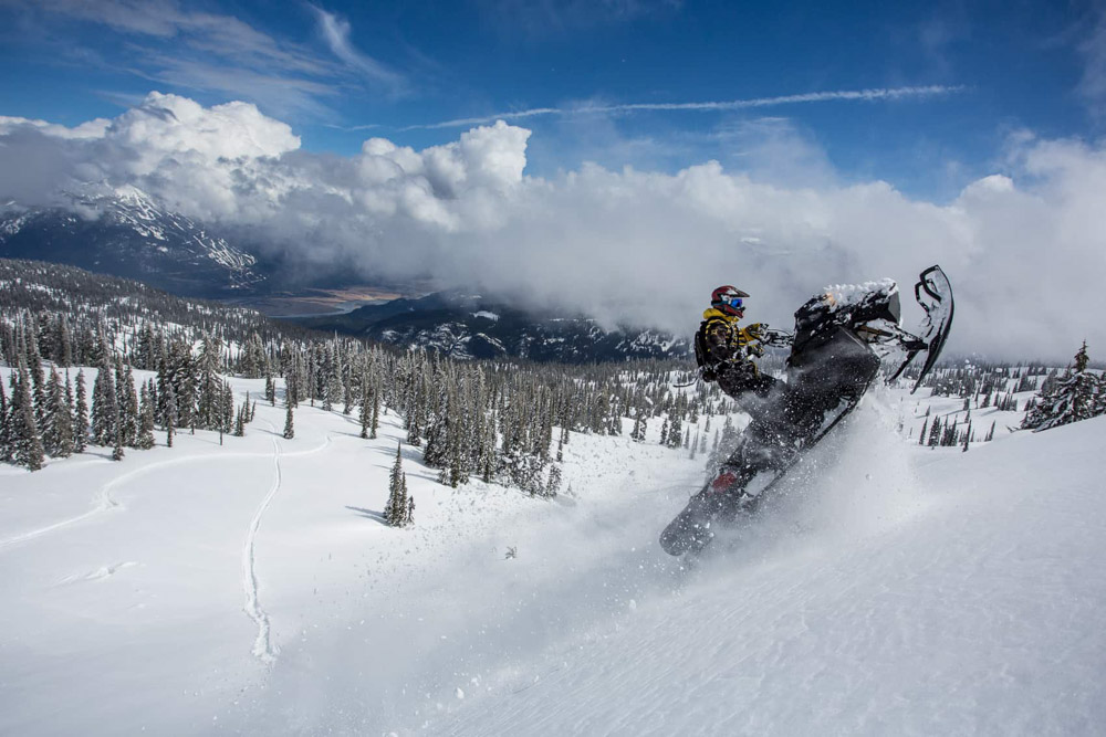Snowmobiling in Revelstoke, BC